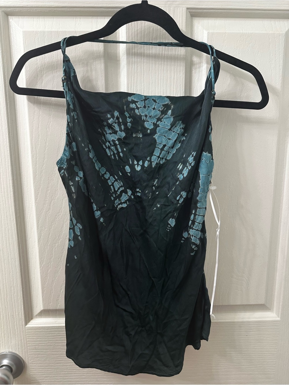 Young Fabulous & Broke Black Cami with Teal Tie-Dye